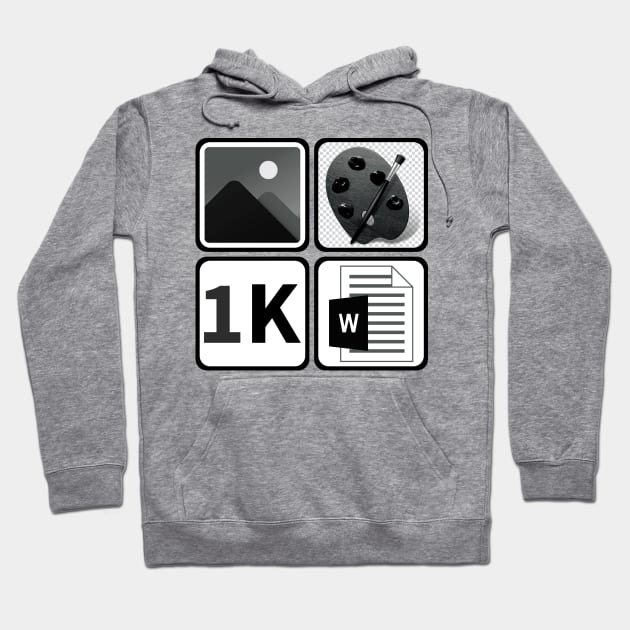 A Picture Paints A Thousand Words Icon Design T-Shirt (In Black and White) Hoodie by G-Design